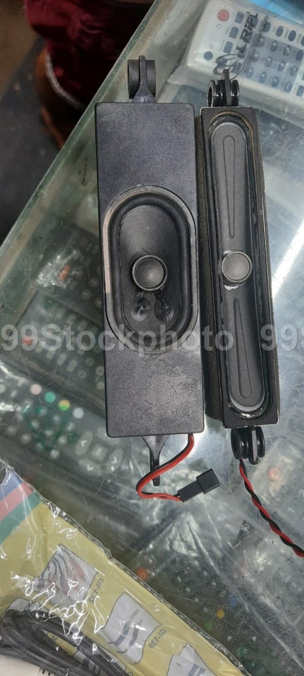 Stock Photo of Two separate TV speaker kept side by side